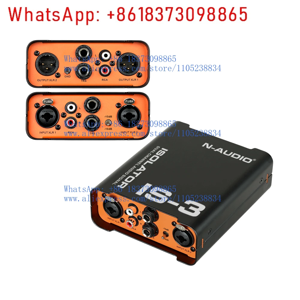 2 pieces IS-3 audio isolator New three-channel passive DI box Clean audio signal Transmission Balanced signal