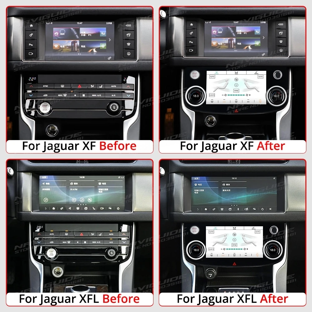 Air Conditioning Climate Board For Jaguar XE XEL XF XFL F-PACE 2015-2020 Voice Control LCD Touch Climate Control Screen AC PANEL