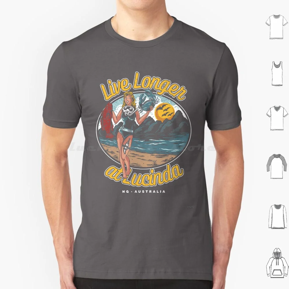 Live Longer At Lucinda T Shirt Men Women Kids 6xl Lucinda North Queensland Australia Fishing Hinchinbrook Island Mud Crab Coral