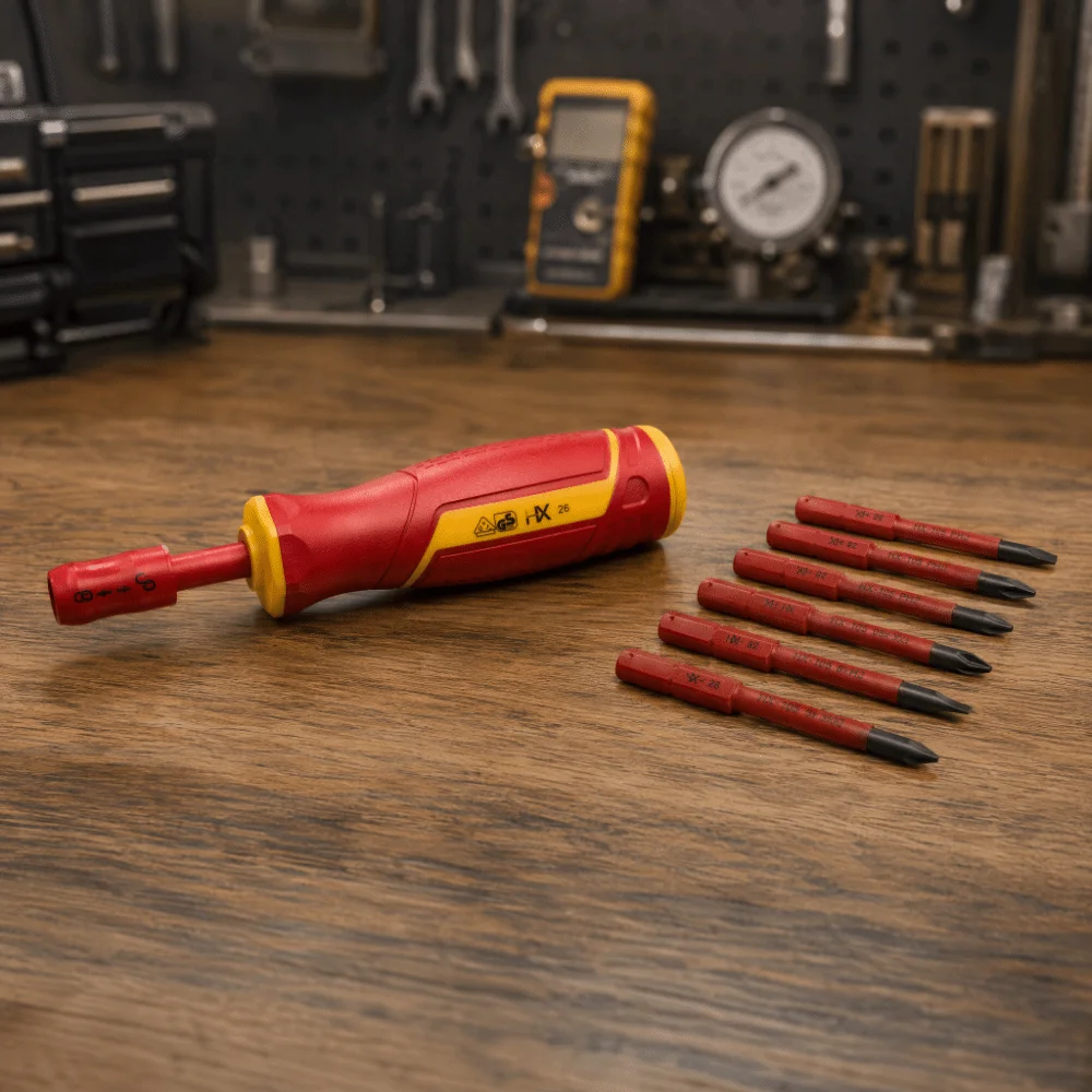 6-in-1 Isolierter Schraubendreher-Satz, Multi-Tool Schnellwechsel-VDE-Schraubendreher-Bit-Set mit Etui, Austauschbares Schraubendreher-Kit – Detail 2