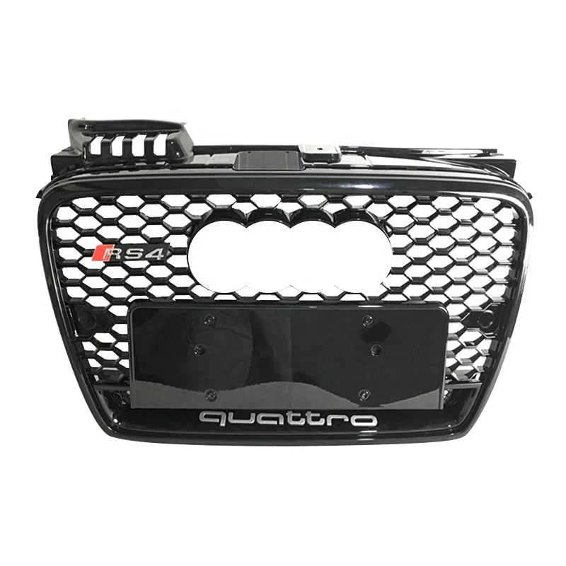 Auto grille for audi a4 b7 rs grill change to RS4 Chrome black silver high quality mesh RS4 front grill 2005 2006 2007