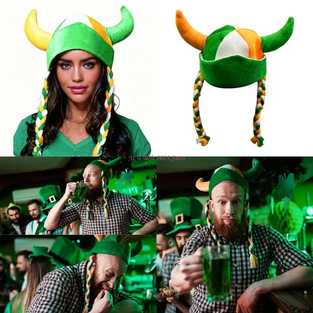 49ME Horn Party Hat Soft Fabric Costume Cap with Pull On Wear for Holiday Party Styling and Photo Use