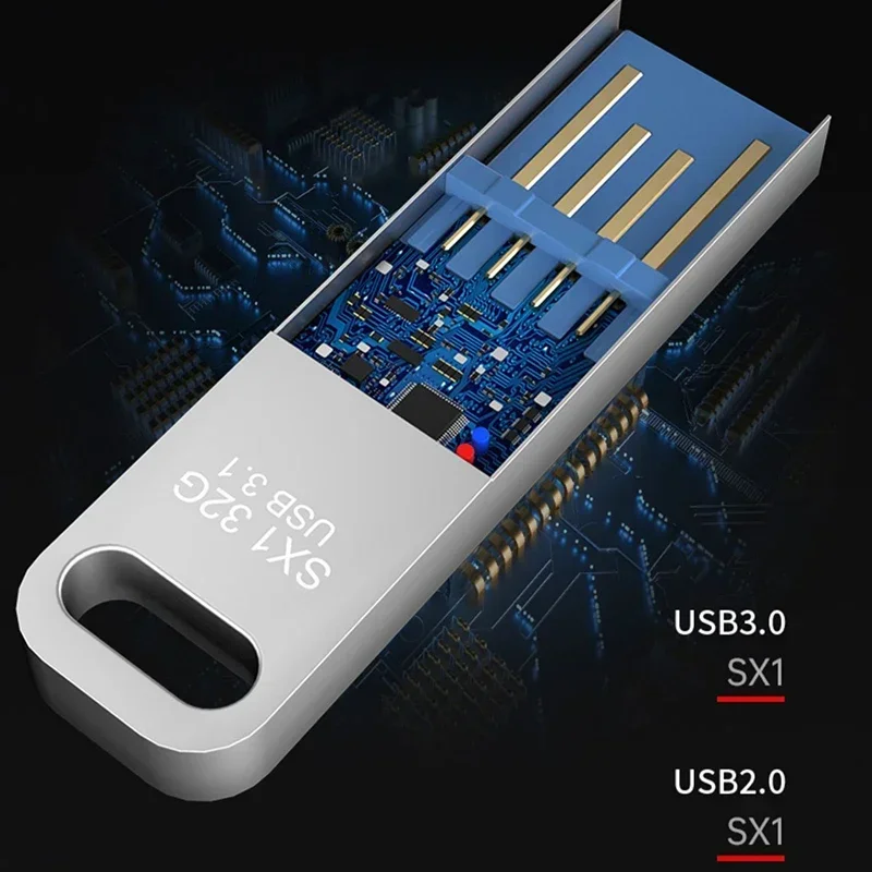 NEW Metal USB Adapter Flash Drive USB 3.0 128GB 256GB 512GB High Speed Metal Mini U Disk Pendrive 1TB 2TB Memory Stick
