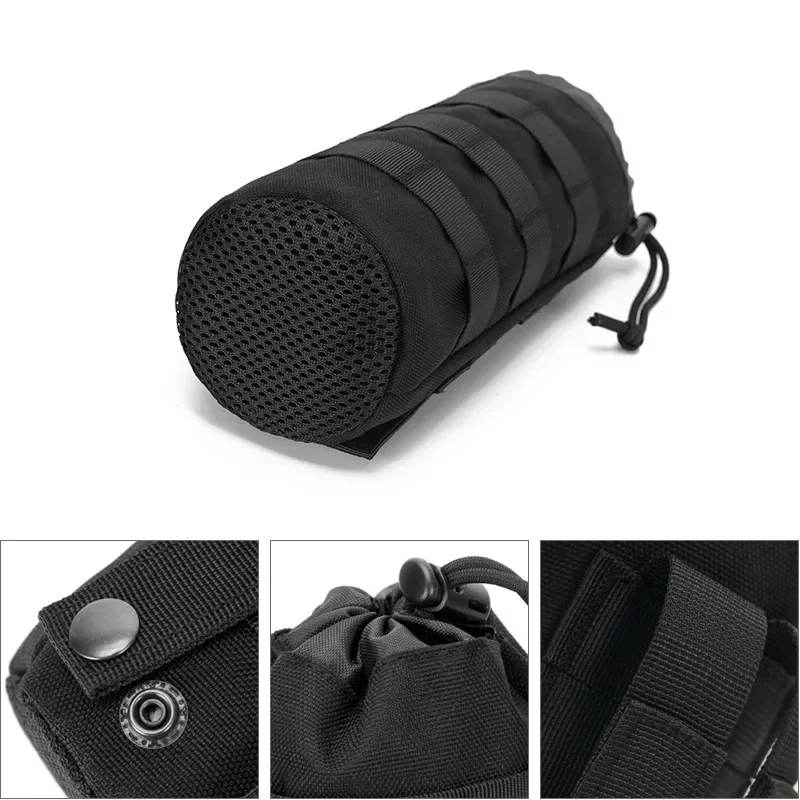 Tactical Molle Water Bottle Bag 600D Hunting Bags Adjustable Drawstring Water Bottle Holder Outdoor Camping Hiking Bottle Pouch