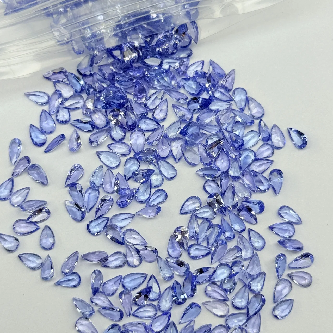 Wholesale 5pcs Natural Blue Tanzanite Bead 3x4mm 3x5mm 4x6mm 5x7mm Pear brilliant-Cut Semi-Precious Gemstone Jewelry Cabochon