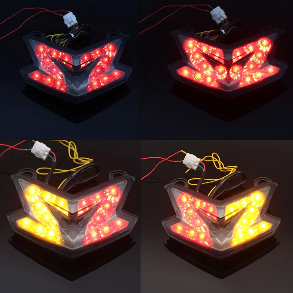 

Светодиодный задний стоп-сигнал с указателем поворота для KAWASAKI Z125/PRO 2016-2019, Z800/NINJA ZX-6R 2013-2018, интегрированная лампа-мигалка для мотоцикла