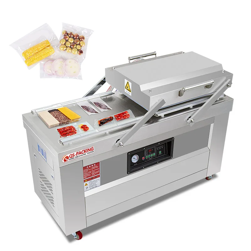 

Vacuum seal packing machine custom Double chamber food thermo forming automatic vacuum sealer packing machine