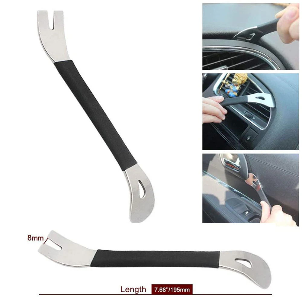 Car Trim Removal Tool Stainless Steel Durable Two-end Trim Removal Level Pry Tools Door Panel Audio Dashboard Radio Fastener