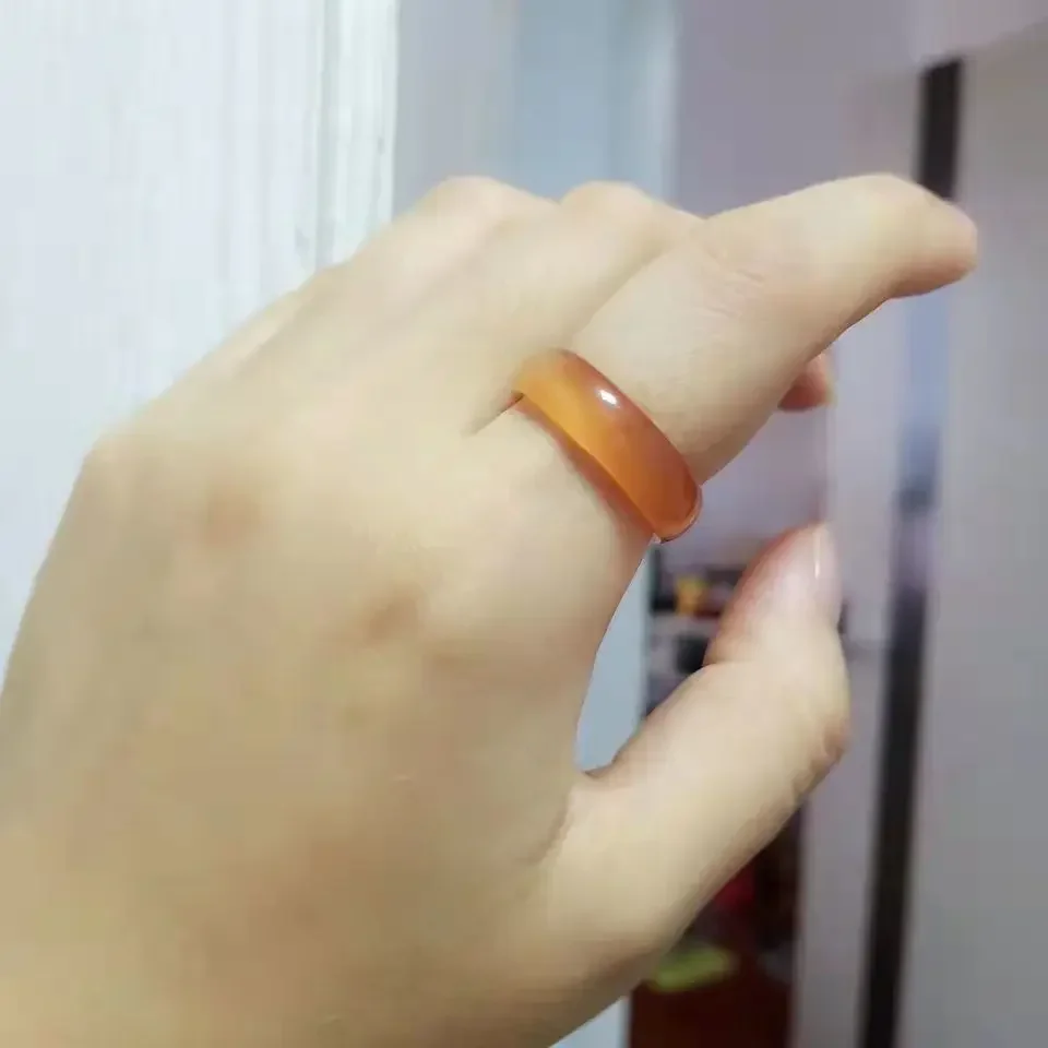 Natural Chalcedony Agate Ring Chinese Vintage Rings for Women\'s Fashion Ring Fashion Jewelry Couple Ring Gift Charm y2k Jewelry