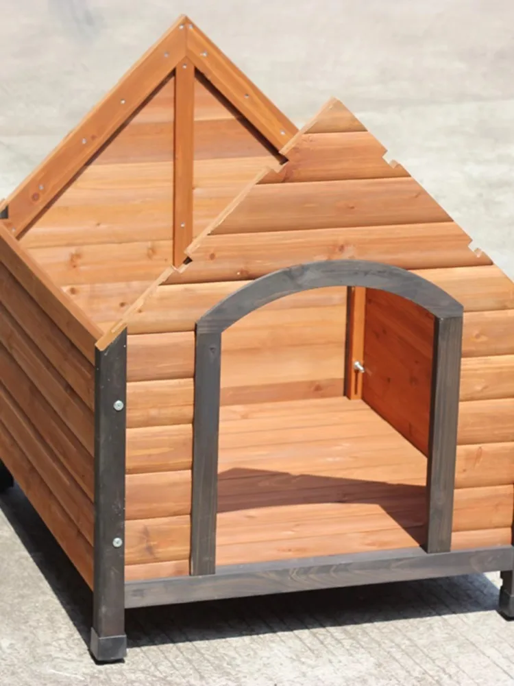 Outdoor solid wood dog house, cat house, rainproof, sunproof, anti-corrosion,small and medium-sized dog cage,pet house,universal