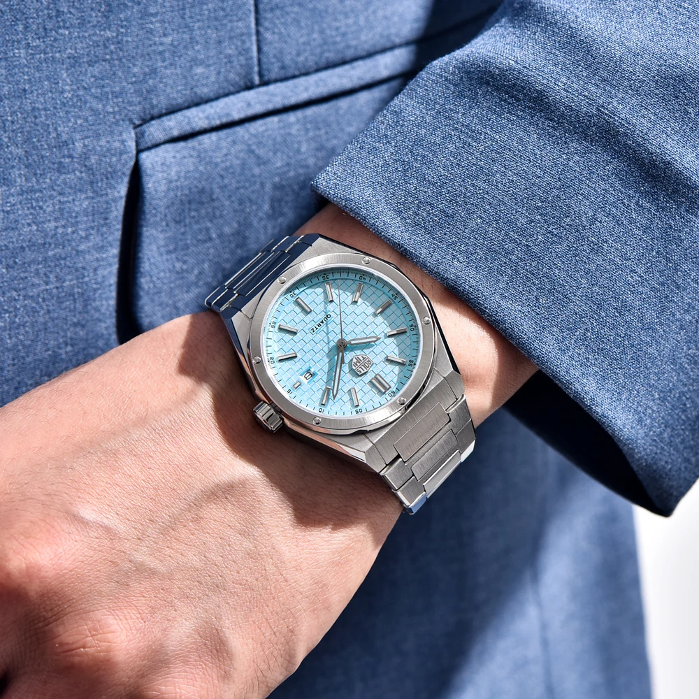 RollsTimi 39MM montres pour hommes haut de gamme montres à Quartz AR saphir montre de sport pour hommes en acier inoxydable étanche lumineux