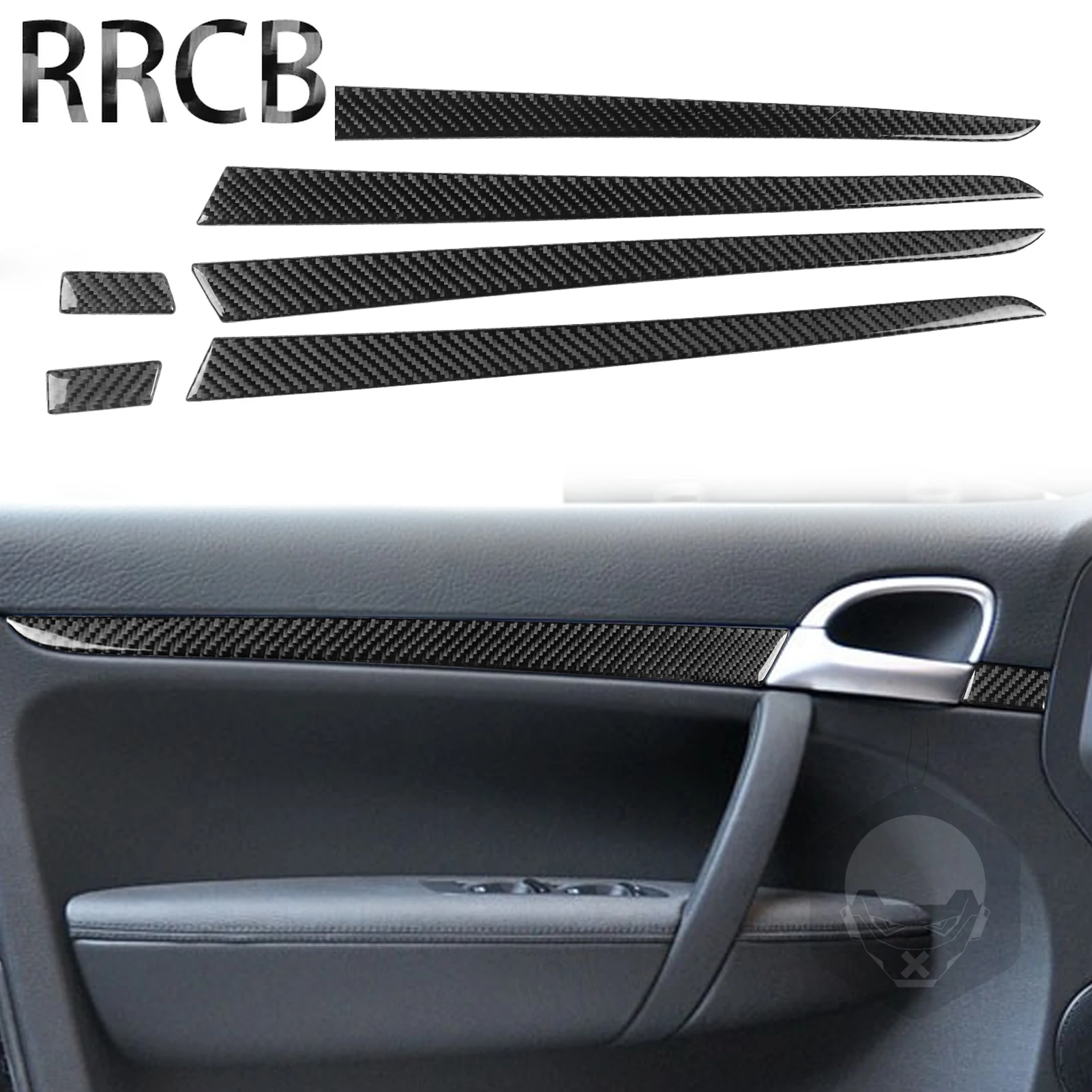 

For Porsche Cayenne S GTS Turbo 2003-2010 Carbon Fiber Door Handle Armrest Panel Interior Car Accessories Cover Stickers Trim