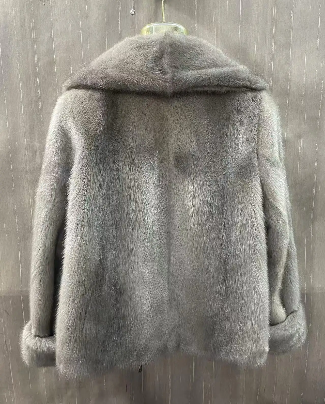 Ladies' real mink fur coat, collar mink fur leather jacket, winter warmth and fashion