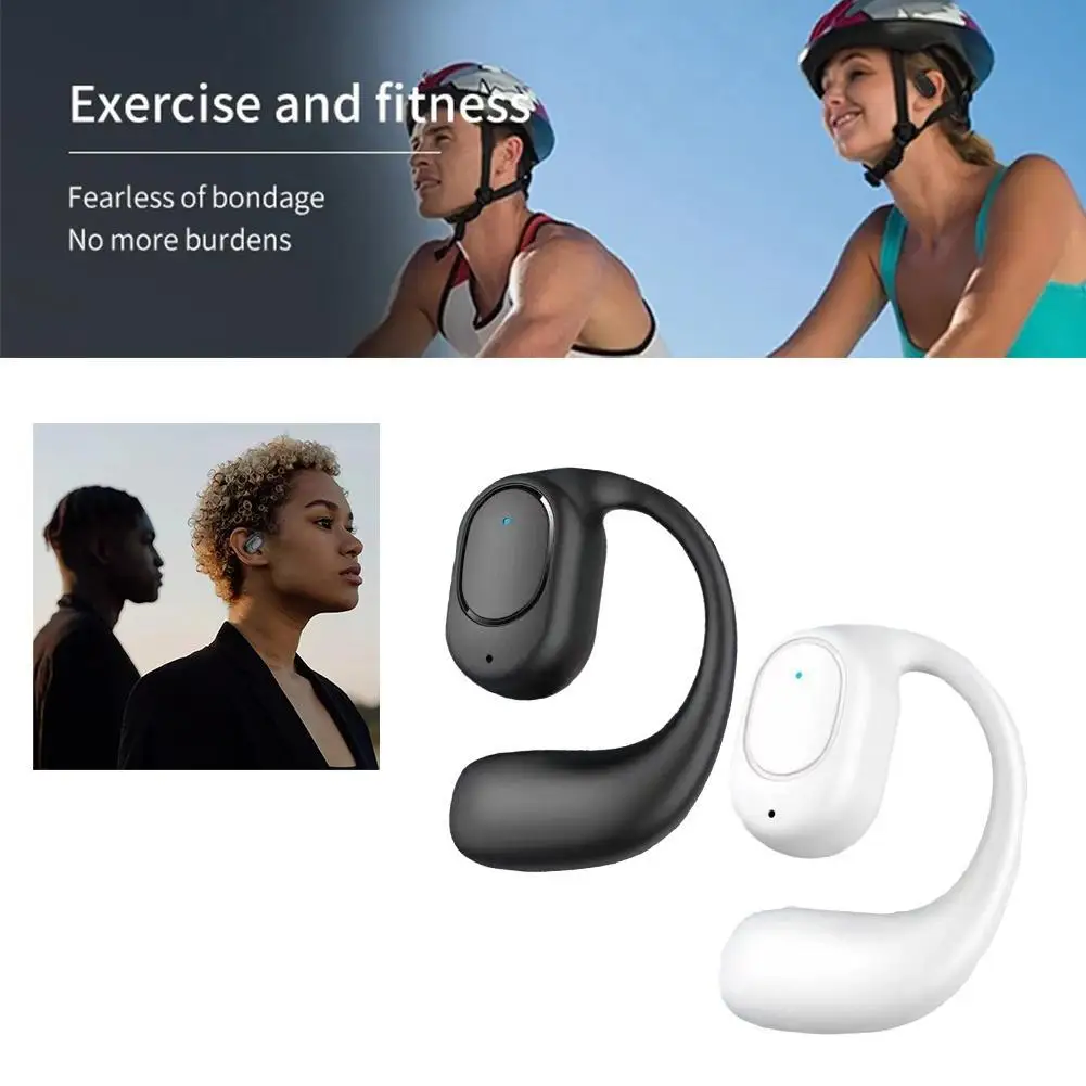 Wireless Bluetooth Earphones Air Conduction Waterproofing Headphone Ear-Hook Music Sports Noise Cancel Headset For Smart Phones