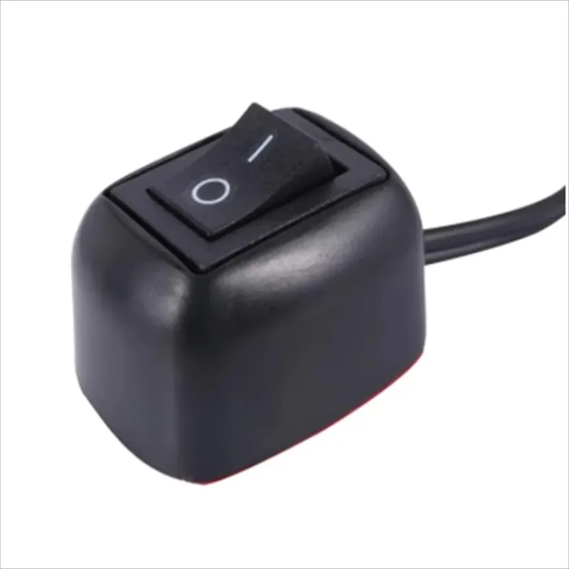 Universal Car Toggle Switch with Cable 60cm/100cm DC 12V Paste Type Mini Button for Fog Lights Drive Neon Ring Lights