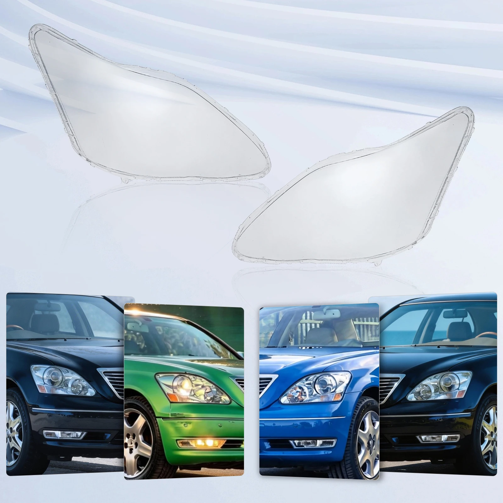 Headlight Lens Covers, Light Cover for Lexus LS430 2004 2005 2006, Transparent Shell, Dustproof Waterproof, Pair, Replace Car Lamp Housing
