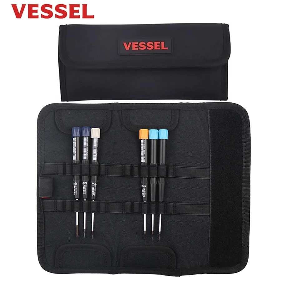 

VESSEL 6-Piece Precision Screwdriver Set with Phillips/Torx Screwdrivers,Pouch for Computer, Laptop, Eyeglass, Watch NO.9906B