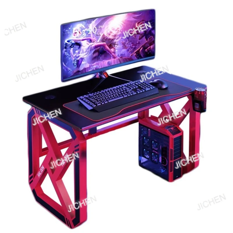 

Игровой компьютерный стол для дома с RGB-подсветкой, металлическим держателем для кружки и наушников