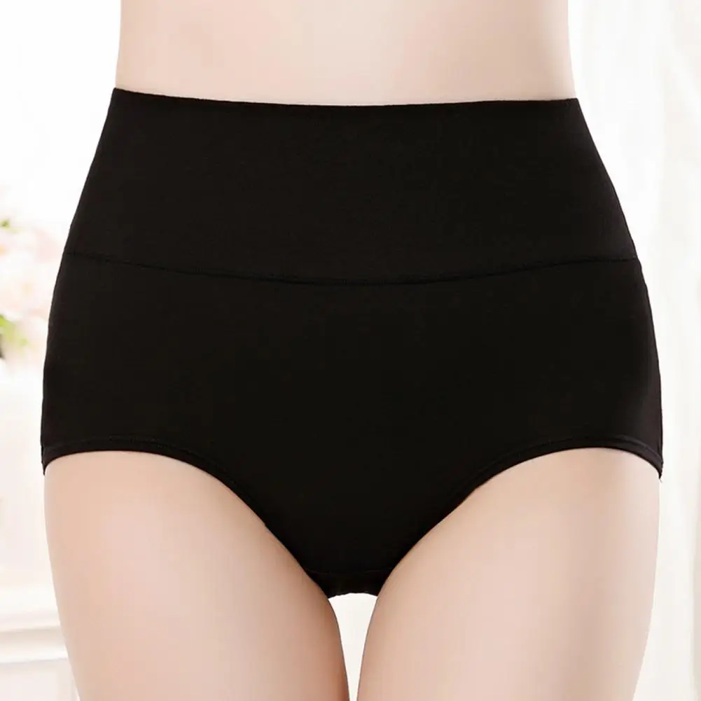 

Women Underpants Bouncy High Waist Solid Color Soft Tummy Control Anti-septic Intimate Slimming Lady Panties For Inner Wear