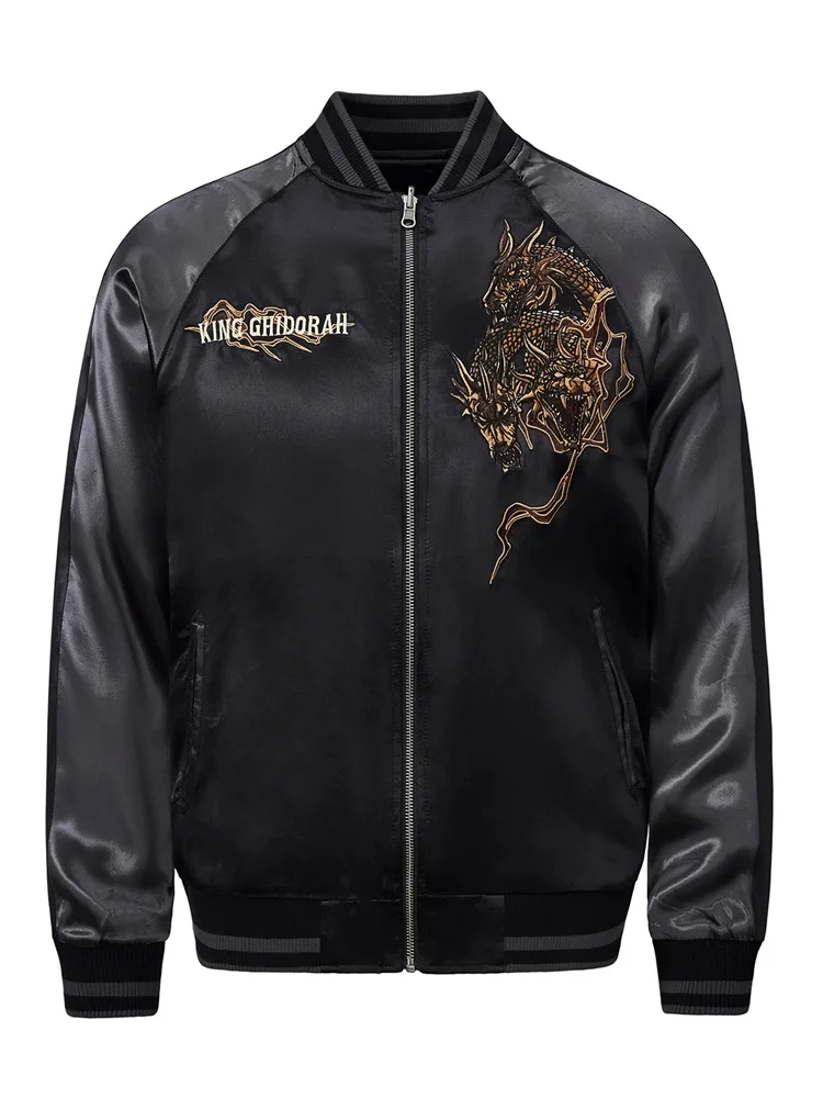 S182 Baseball Jackets For Man Heavy Embroidery Loose Fit Trendy Autumn Quality Satin Comfortable Exquisite Chamarras Para Hombre