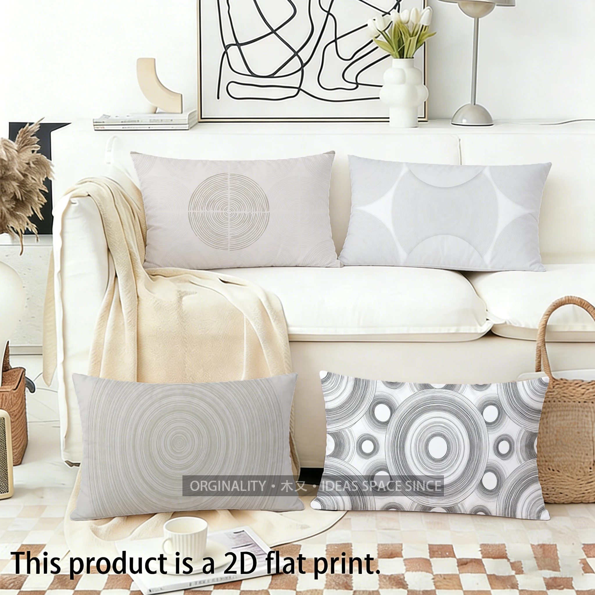 Modern Geometric Pattern Pillow Covers Suitable For Sofa Bedroom Car Pillow Cover Cushion Rectangular Back Cushion