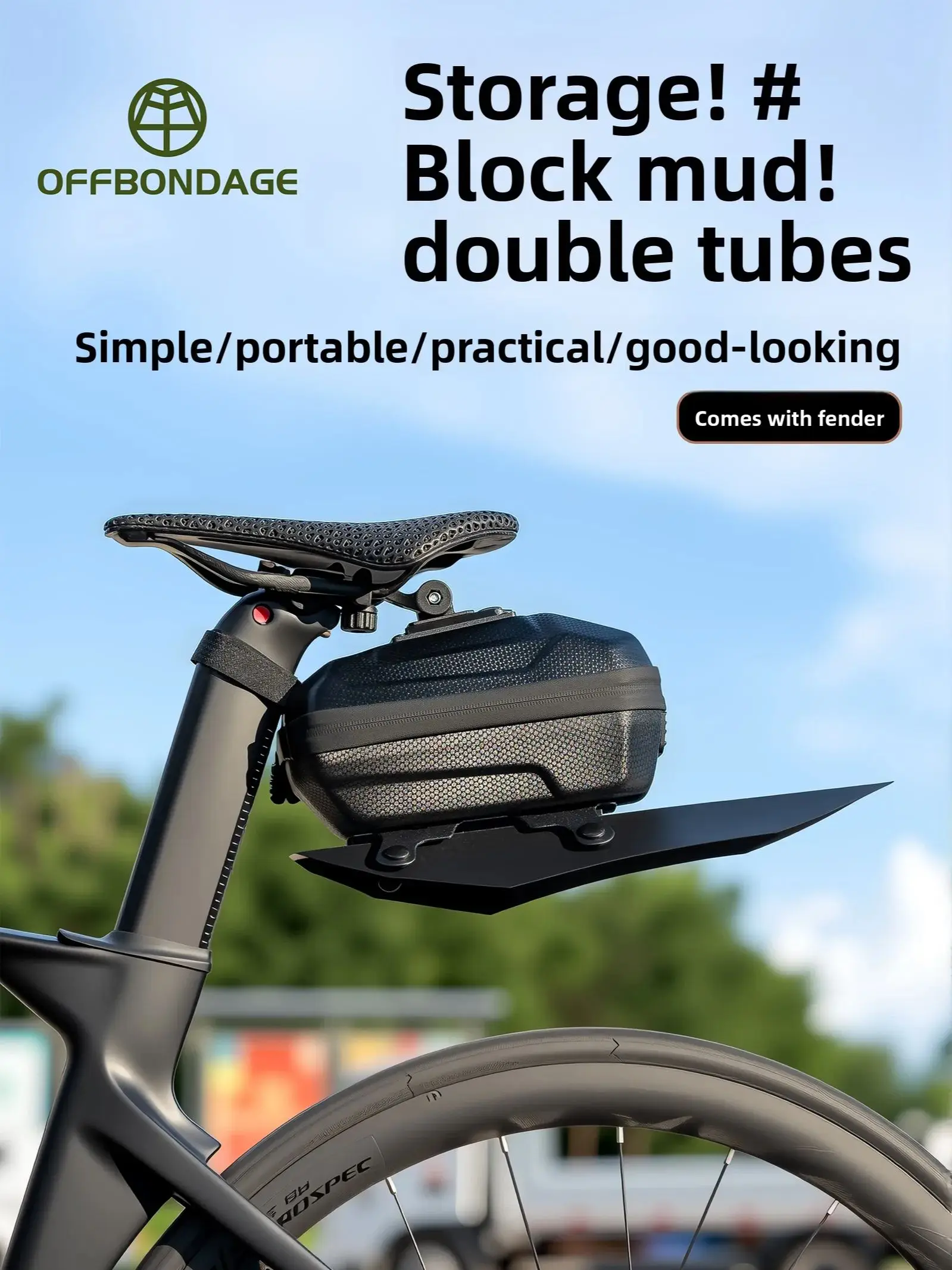 AliExpress OFFBONDAGE 2.4L Bicycle Bag 2-in-1 Bike Rear Bag Fender Bike Trunk Bag MTB Bike Tail Bag Cycling Seat Bag Saddle Bag