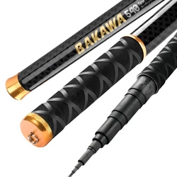 BAKAWA Ultralight Hard Carbon Fiber Hand Fishing Rod Telescopic 3.6M 4.5M 5.4M 6.3M 7.2M Stream Pole Mini Travel Carp Tackl