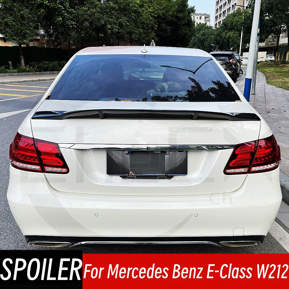 

For Mercedes Benz E-Class W212 E180 E200 E300 E260 E320 4 Door Black Carbon Fibe Rear Trunk Lid Spoiler Wings Car Accessories