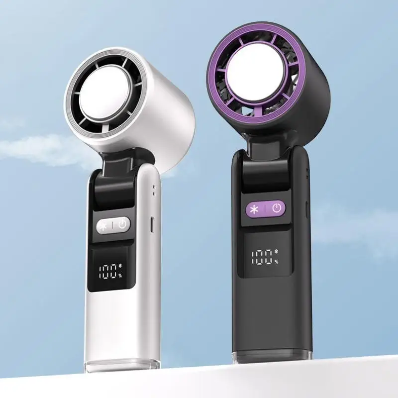 

Mini Fan Rechargeable Strong Wind 100 Gear Wind Speed Electric Fan Digital Display Adjustable Turbo Portable Outdoor Handheld