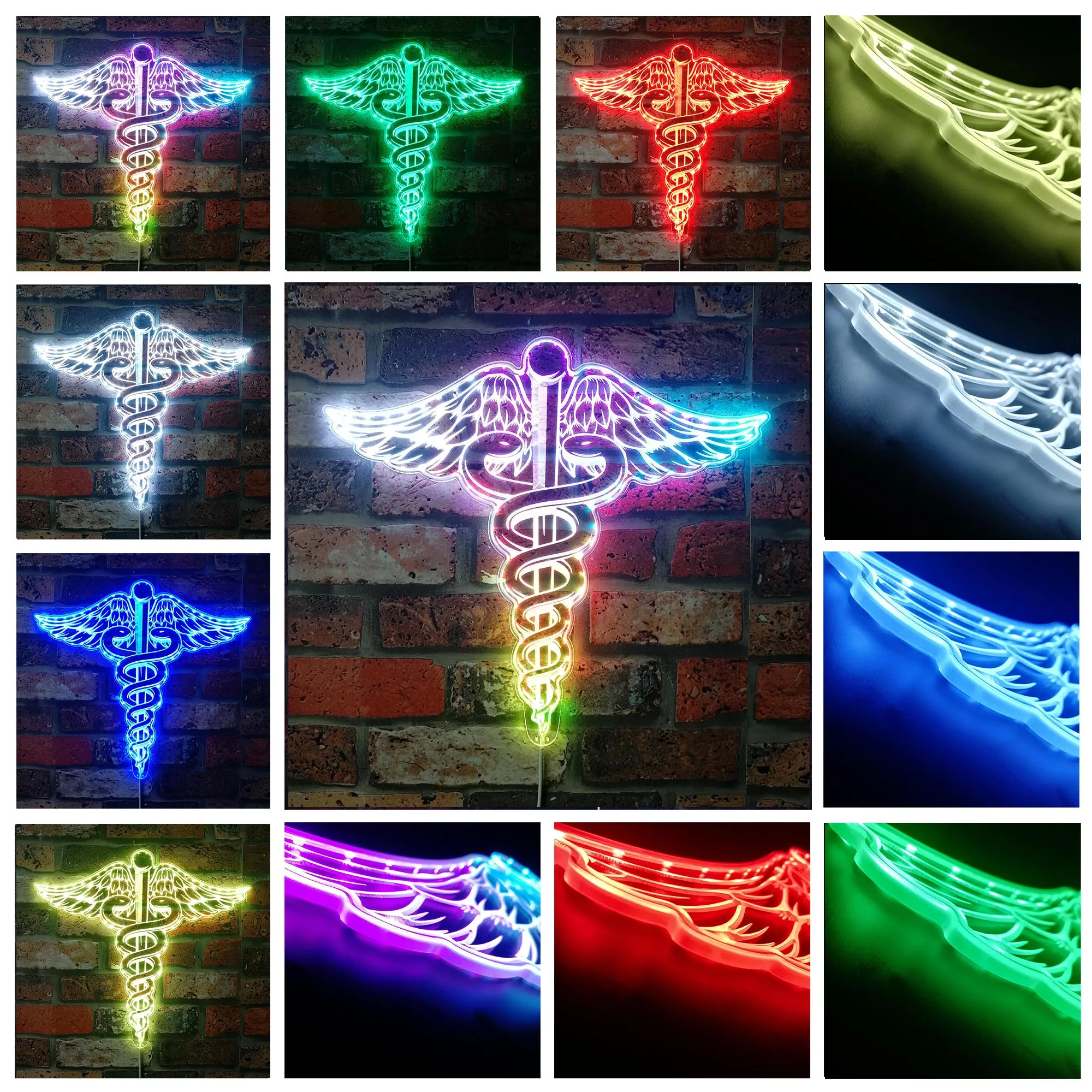 Medical Cross Dispensary Snake RGB Dynamic Glam LED Sign st06-fnd-i0273