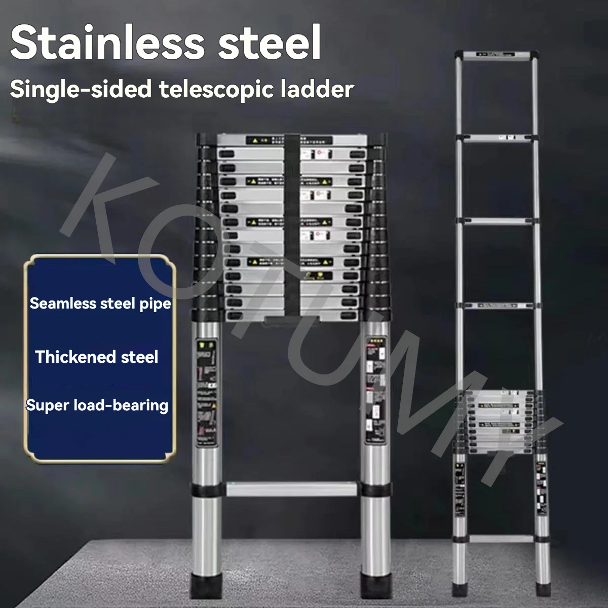 3.4/4.2M Household Telescopic Ladder Portable Thickened Ladders Engineering Outdoor Multifunctional Folding Ladder