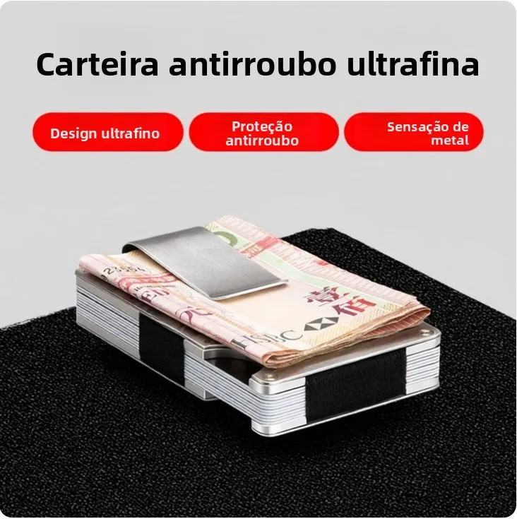 現代的な盗難防止rfidブロッキングクレジットカードホルダー超薄型メタルカードウォレットn遮断メンズウォレット学生に人気