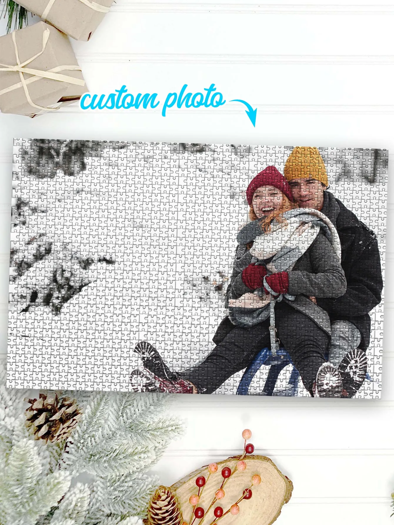 Custom Photo Sled rider Mosaic Personalised Decompression Puzzles Custom Puzzles in Photos For Children Toy Love Gift