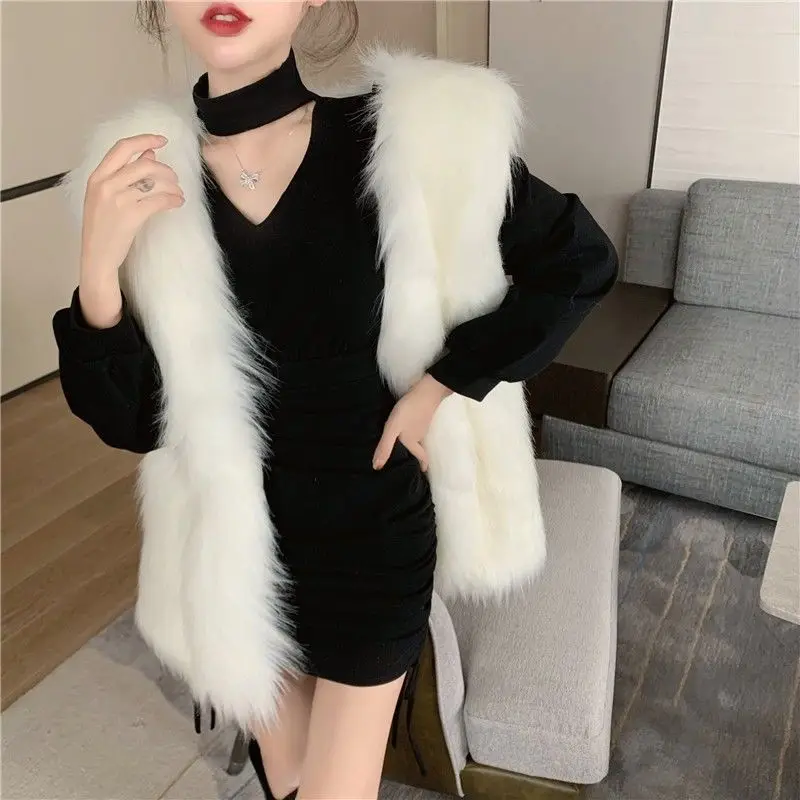 Jupe courte enveloppée dans les hanches pour femmes, tempérament de printemps, Version coréenne, taille avec cordon de serrage, col de luxe léger, robe à manches longues