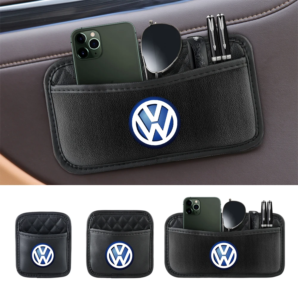 

PU Leather Car Pocket Organizer Interior Sorganizer Box Accessories For VW GTI Golf8 Polo Passat Mk6 MK7 Tiguan R RLine Magotan