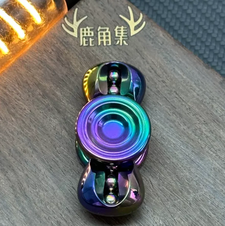 Used EDC TRINITY water ripple wu Stress Relief Toy Haptic Spinner Fingertip Gyroscope Decompression Toys