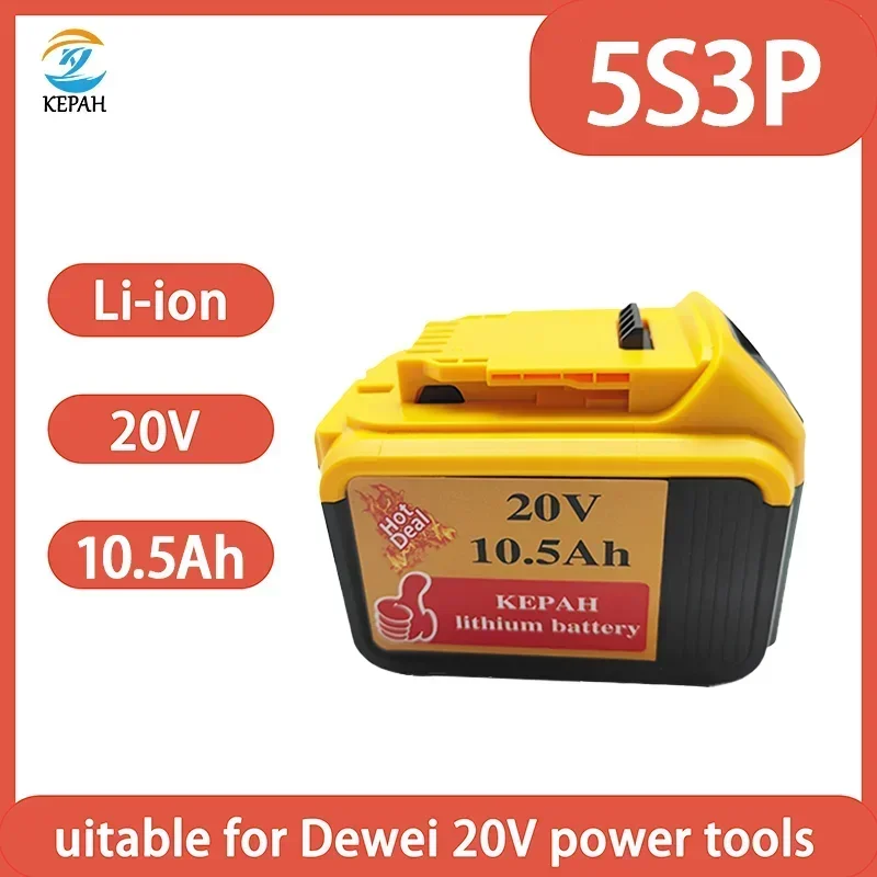 

Литиевая батарея DCB203 20 В, 10,5 Ач, подходит для DeWalt 18 В, максимум 20 В DCB112 DCB184 DCB200 DCB180DCB181DCB182 DCB201