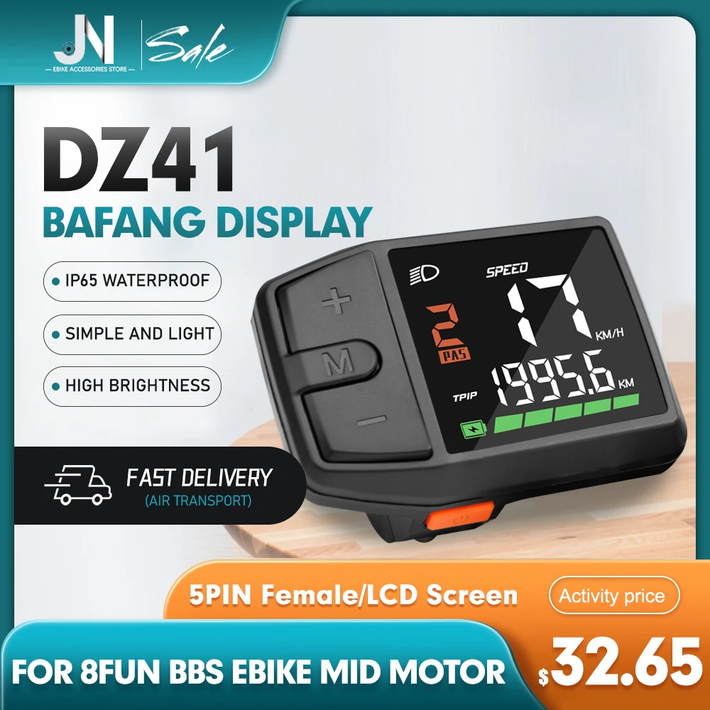 BAFANG DZ41 Ebike Display For BBS01B BBS02B BBSHD Mid Motor Hub Motor Electric Bike Computer 5PIN Female WP UART Protocol