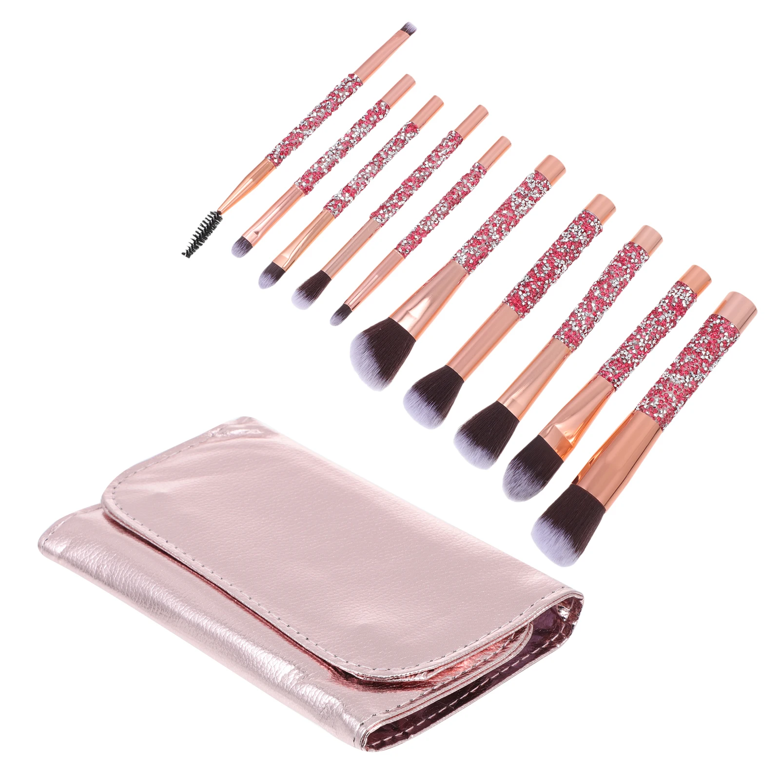

1set Diamond Makeup Brush Set Rhinestone Blush Loose Powder Brushes Women Supplies Eyeshadow Travel Storage Bag