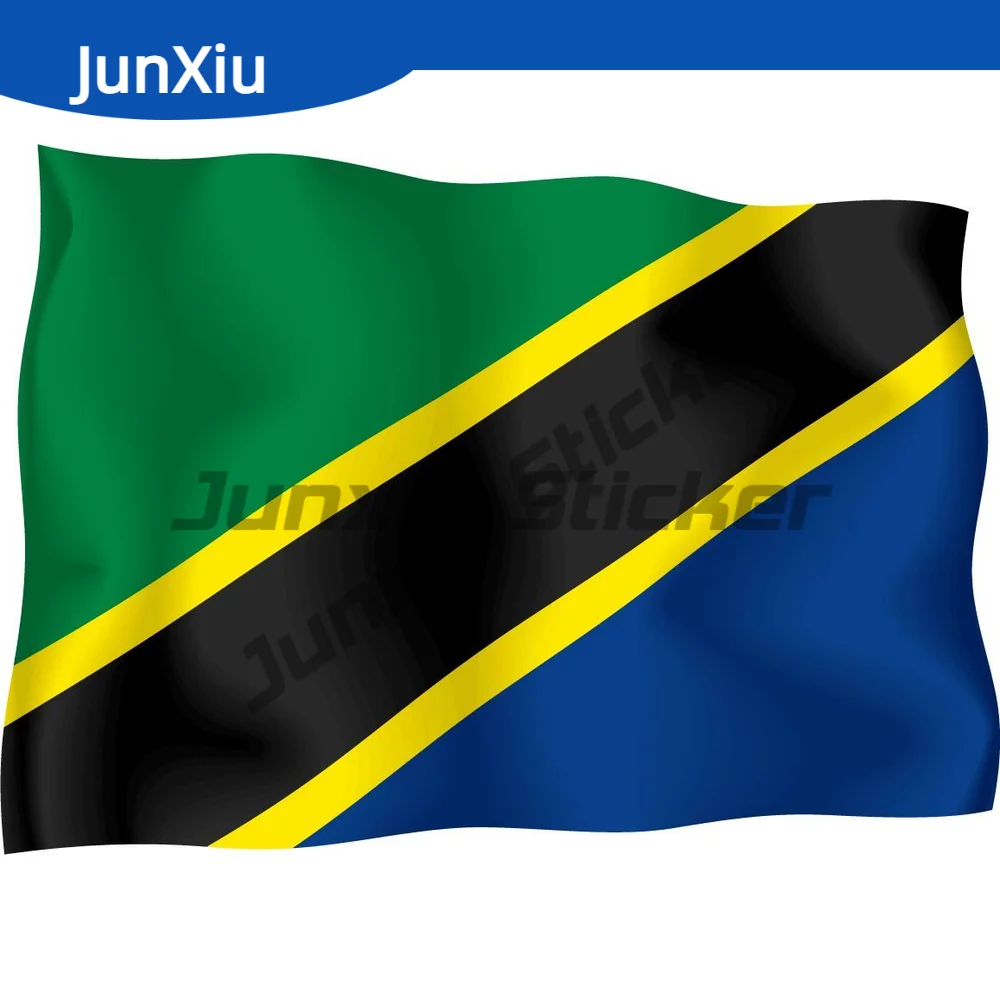 

Tanzania Floating National Flag Occlusion Scratch Sticker For Car Bumper Laptop Speedboat Rear Windshield Waterproof Exterior