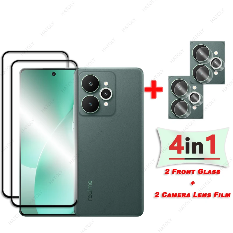 

Защитная пленка для экрана Realme 15 Lite, защитная пленка с черным краем для Realme 15 Lite 5G, защитная пленка для объектива камеры, закаленное стекло