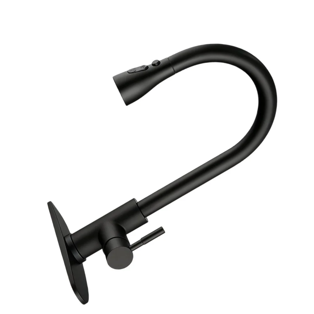 Pull Down Sprayer Kitchen Faucet in Stainless Steel with Stream Spray Pause Features Compatible with Single or for triple Hole