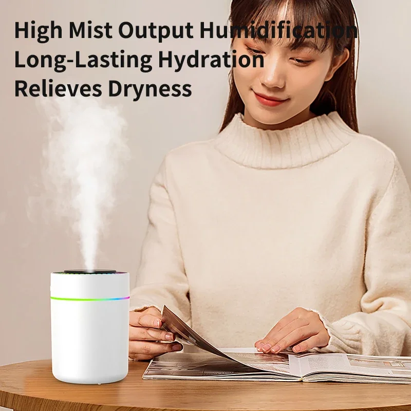 Car Air Humidifier Large Fog Volume Colorful Atmosphere Light  with Colorful Light,Timing off Auto Shut-Off,Powered by USB
