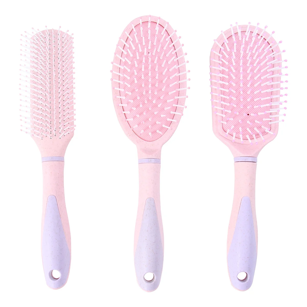 

1Set Hair Massage Comb ABS Material Ergonomic Handle Portable Hairdressing Comb Relaxing Fatigue Massager Brush Pink 3 Sizes