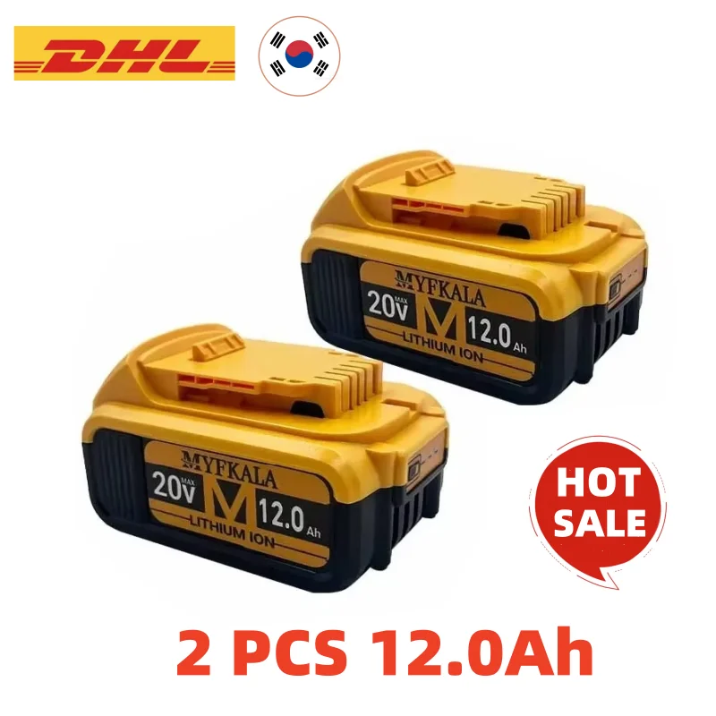 20V DCB200 12000mAh Replacement Li-ion Battery for DeWalt DCB205 DCB201 DCB203 Power Tool Battery 20 Volt MAX With Charger