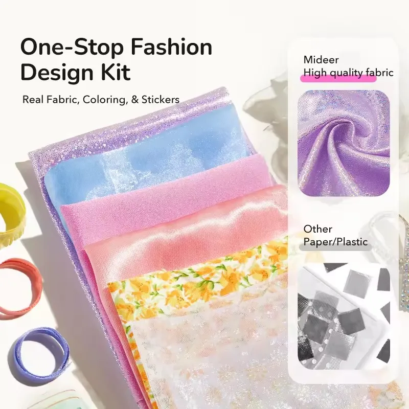 Mideer Creative Clothing Poking Fun Poke-in Dress-Up Set Princess Evening Dress palace Feather Dress Show DIY Arts and Crafts