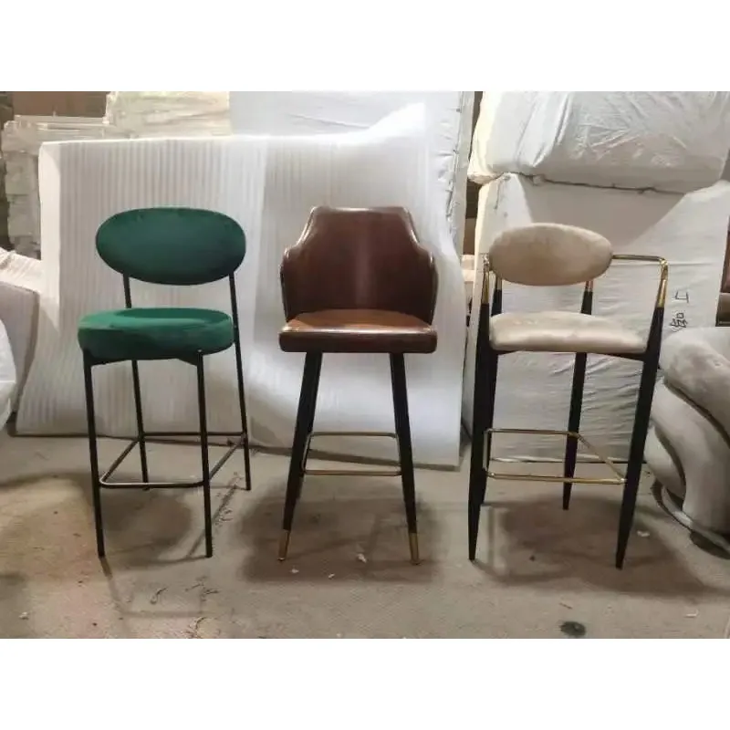 Luxuriöse Barhocker mit Rückenlehne, Thekenhocker, Barstuhl