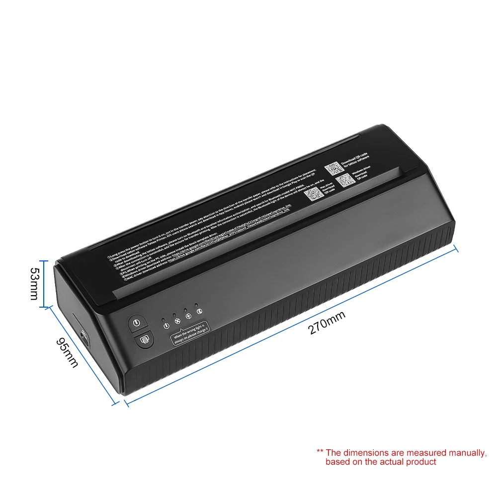 آلة نقل الوشم اللاسلكية المحمولة بلوتوث USB توصيل بطارية 2500 مللي أمبير في الساعة طابعة حرارية لنقل طباعة نسخ الورق