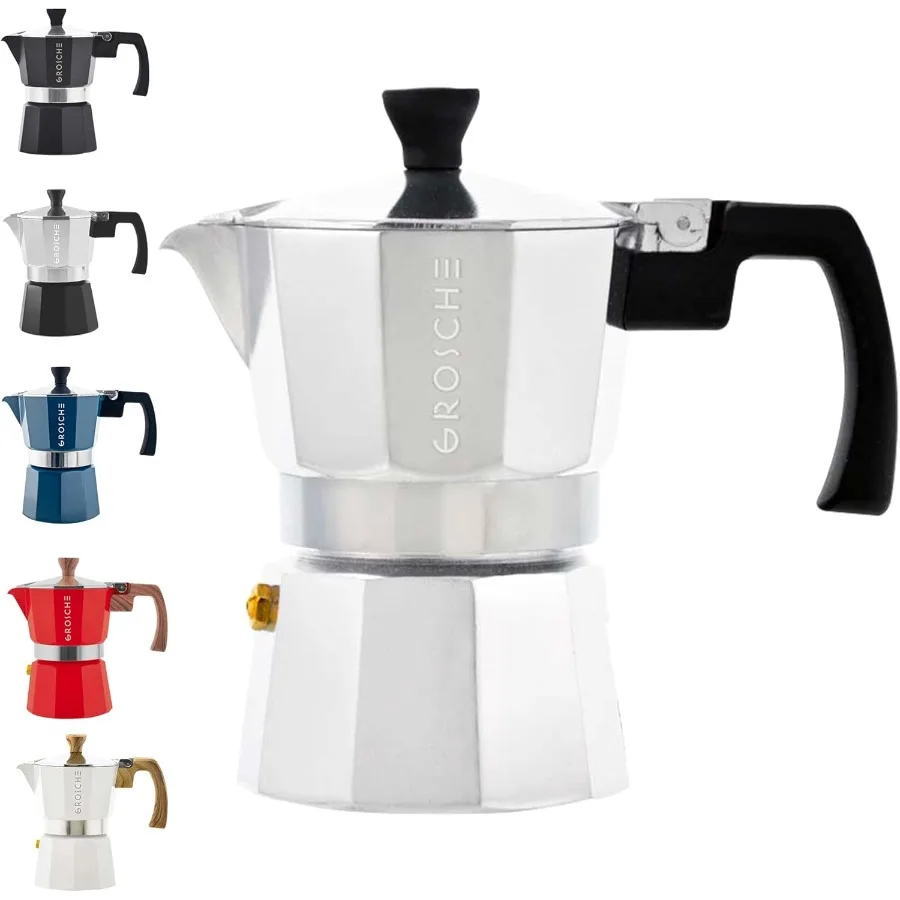 Milano Moka Pot Caffettiera Espresso da 3 Tazze con Capacità di 5 Oz Caffettiera da Piano Cottura per Campeggio a Casa e Viaggi Portatile ed Effi