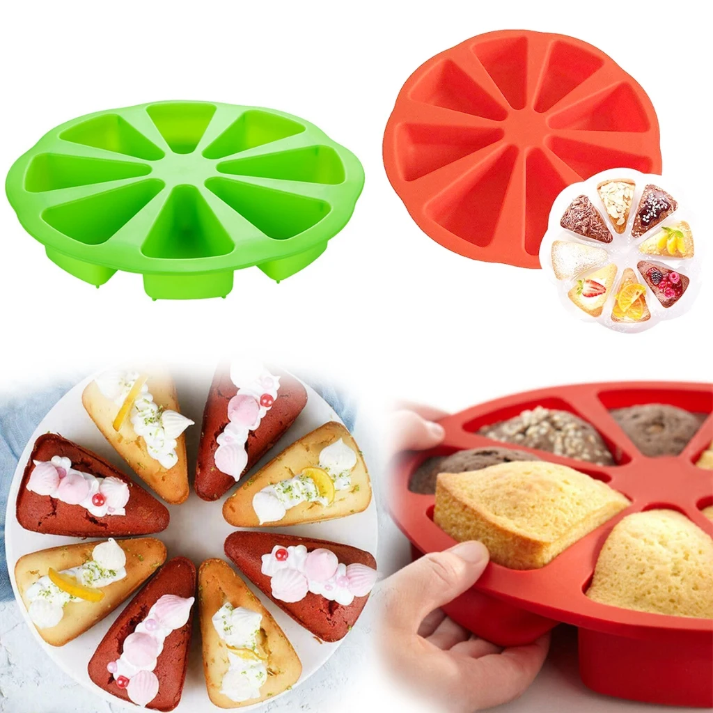 

Large Capacity Silicone Cake Mold 8 Grids Kitchen Pizza Plate Bakeware Non-stick Bread DIY Baking Pastry Cake Molds